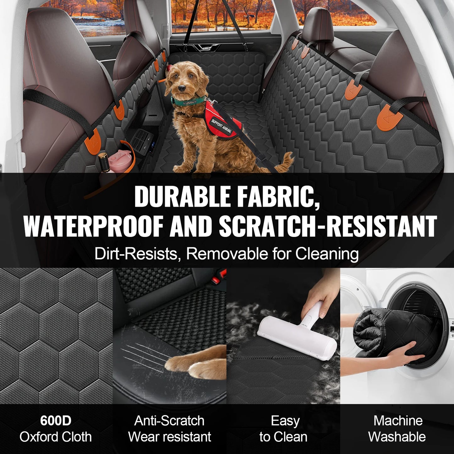 SucceBuy Back Seat Extender Dog Car Seat Cover Hammock With Storage Pocket