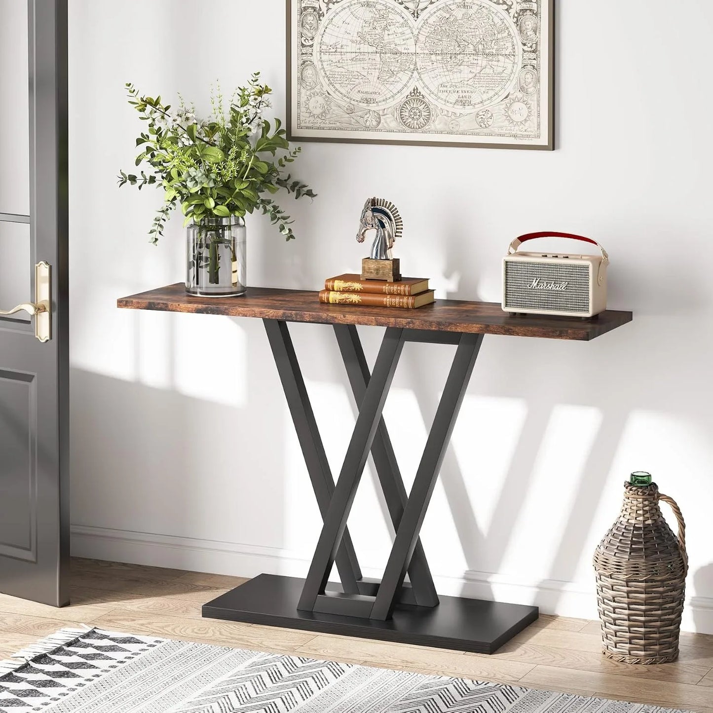 Little Tree Console Table Industrial Hallway Sofa Table Entryway