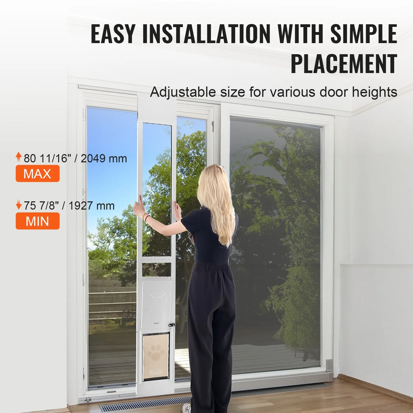 SucceBuy Dog Door For Sliding Glass Doors Aluminum Frame