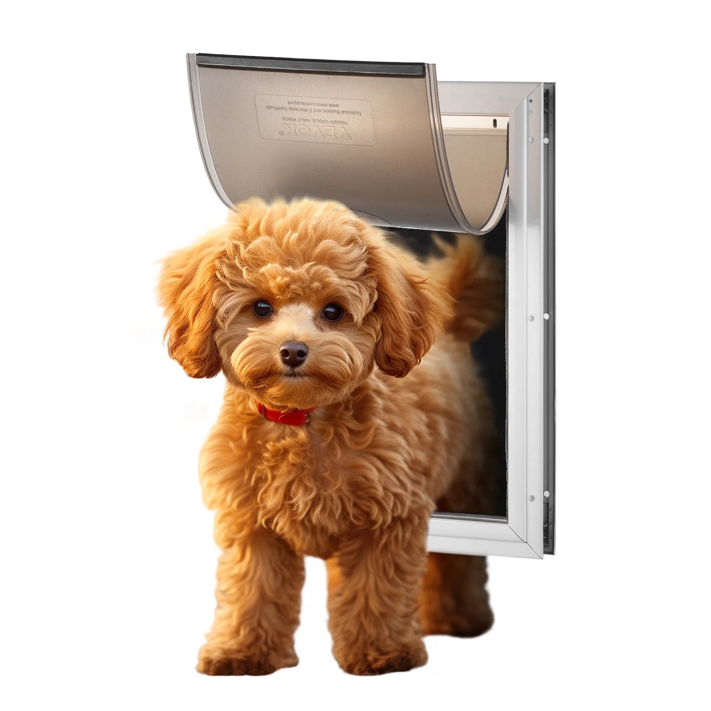 Pet Door Aluminum Frame With Lockable Flap Weatherproof Dog Door