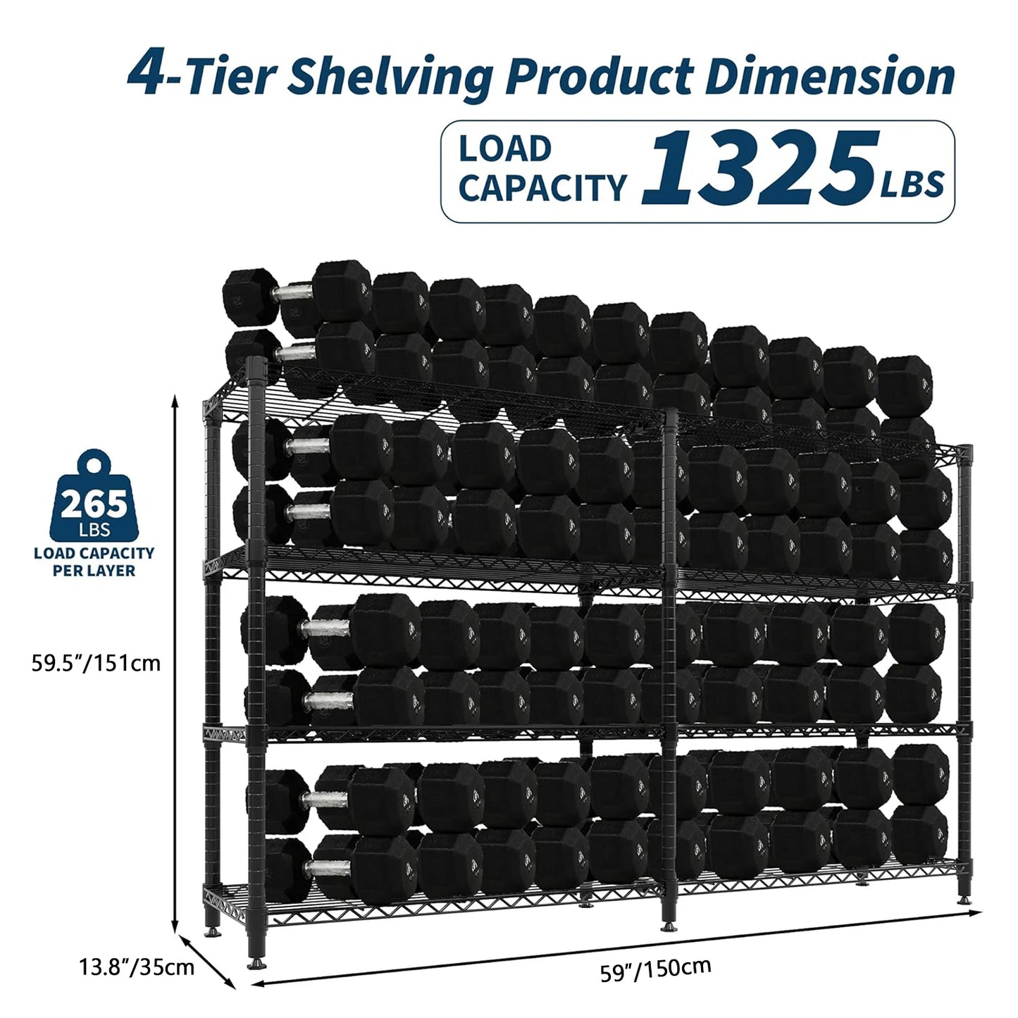 TWISTER.CK Heavy Duty Metal Shelving Unit 4 Tier Pantry