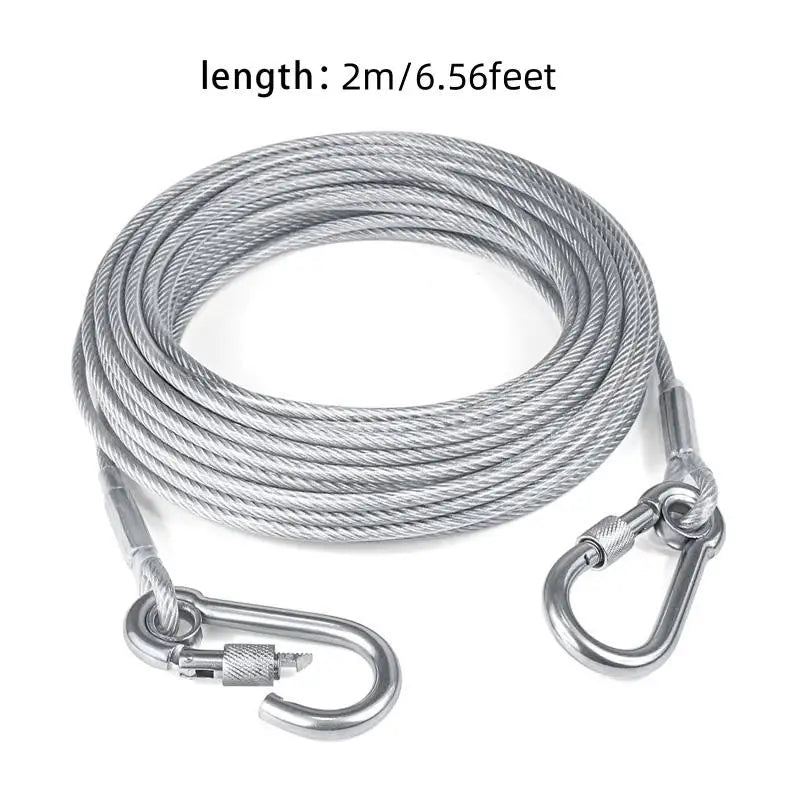 Stainless Steel Double Headed Dog Tie Out Cable Leash Buckle