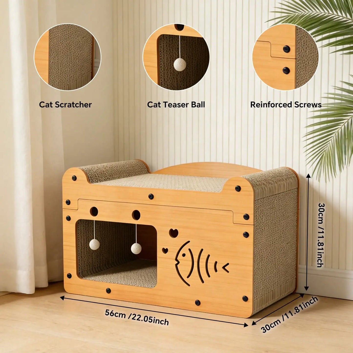Cat Scratching Board And Resting Bed Durable Cardboard Scratcher