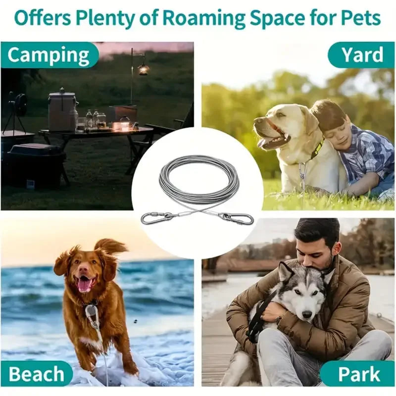 Stainless Steel Double Headed Dog Tie Out Cable Leash Buckle