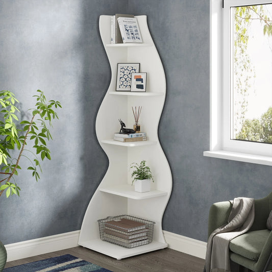 Tribesigns Five Tier Corner Shelf Wall Bookshelf Plant Stand