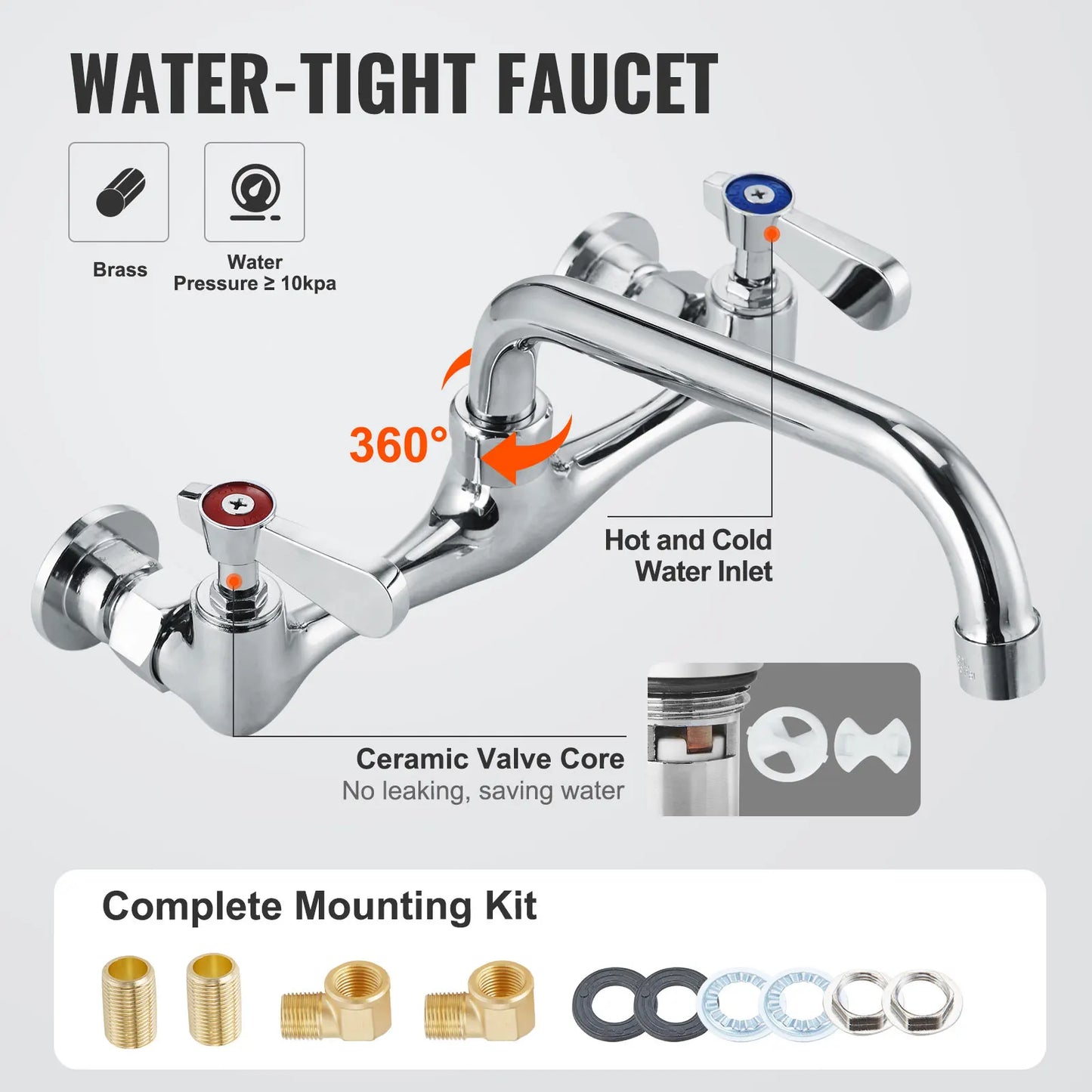 Stainless Steel Kitchen Prep Utility Sink With Faucet For Restaurant