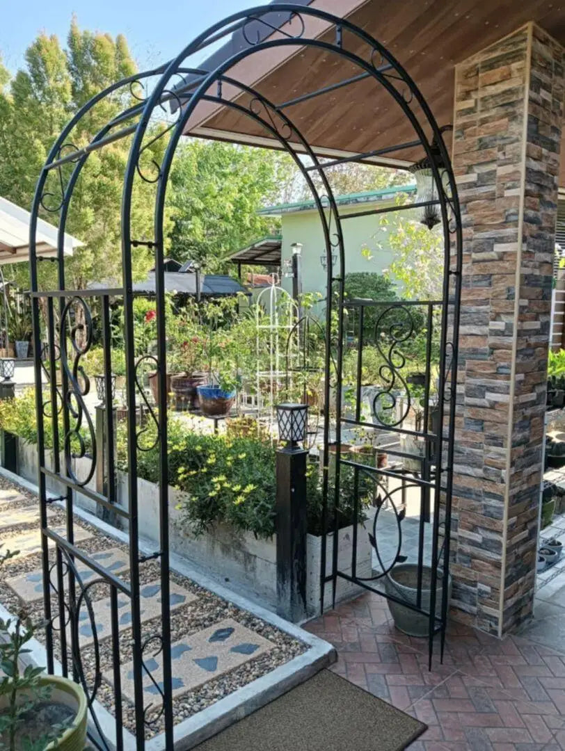 Heavy Duty Metal Garden Arbor Plant Arch Trellis for Climbing Vines
