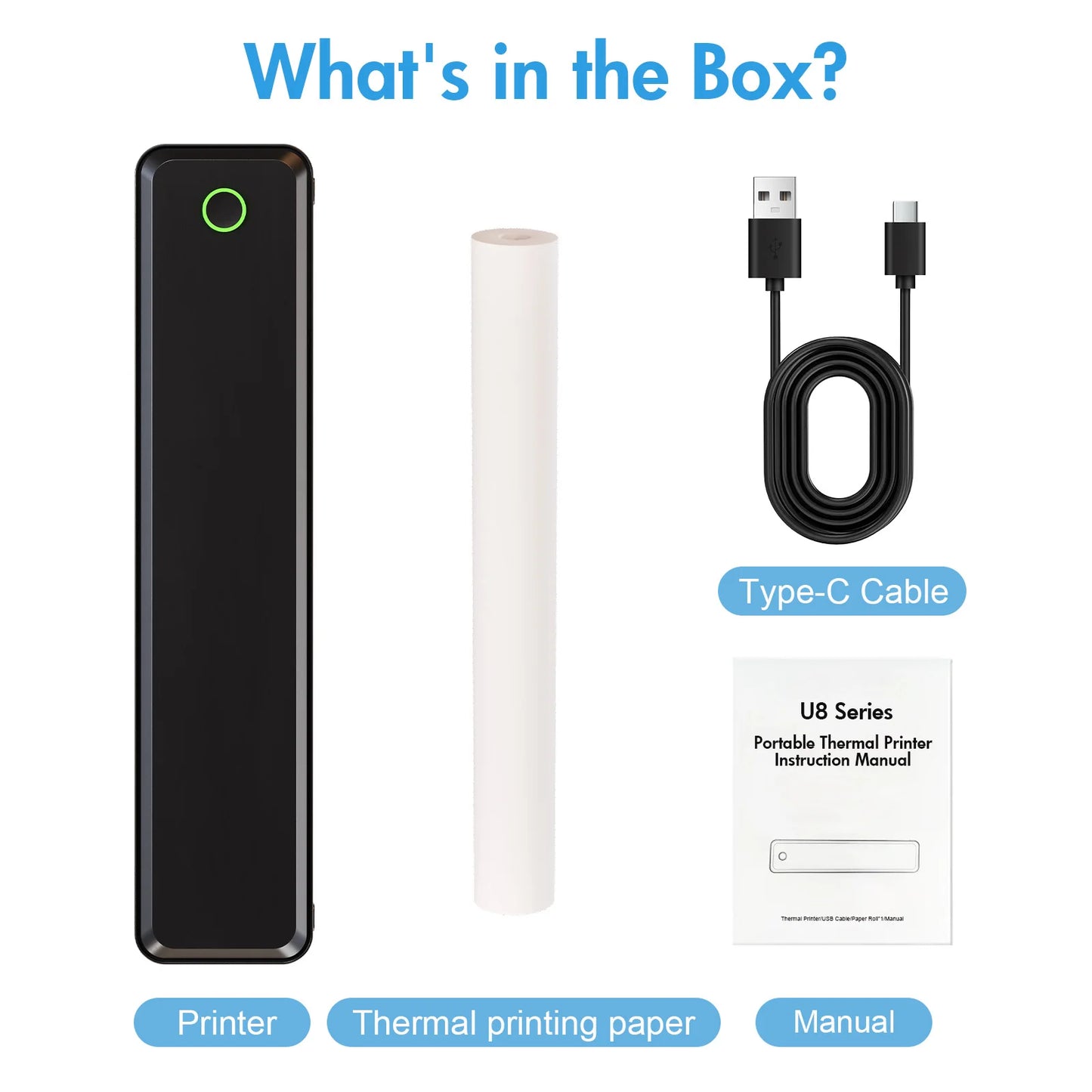 Portable Wireless Inkless Thermal Label Printer For Travel And Office