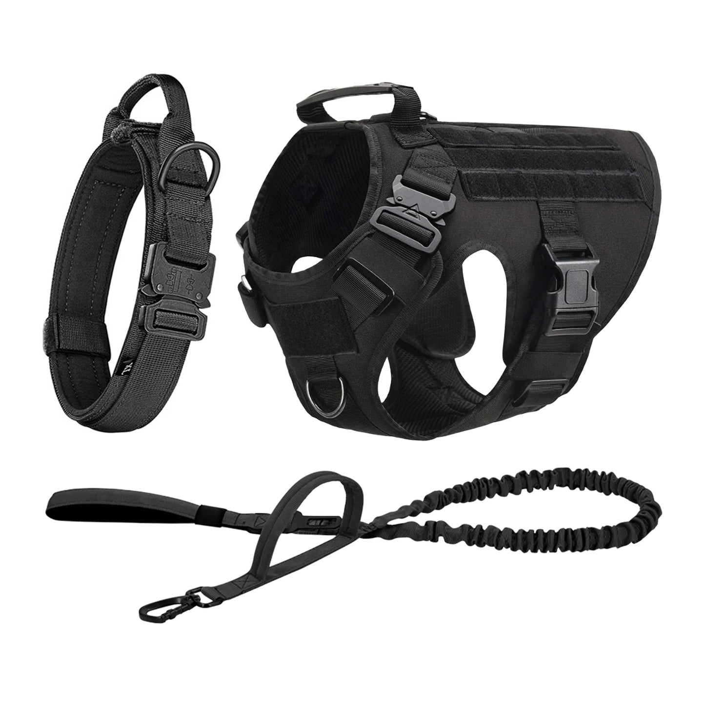 Tactical Dog Harness With Molle Pouches For Medium Large Dogs