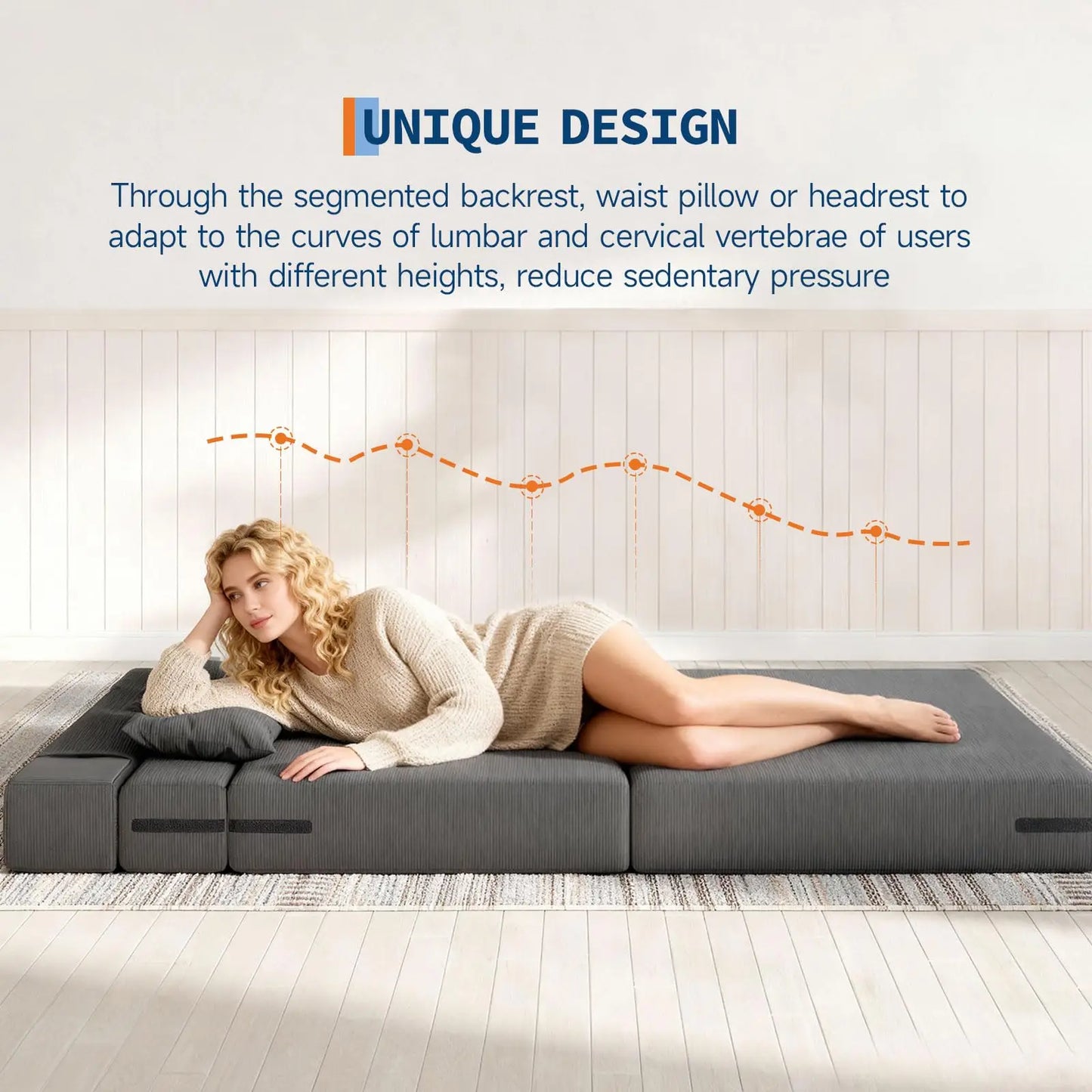 HobbyLane 4 in 1 Folding Sofa Bed Convertible Corduroy Loveseat