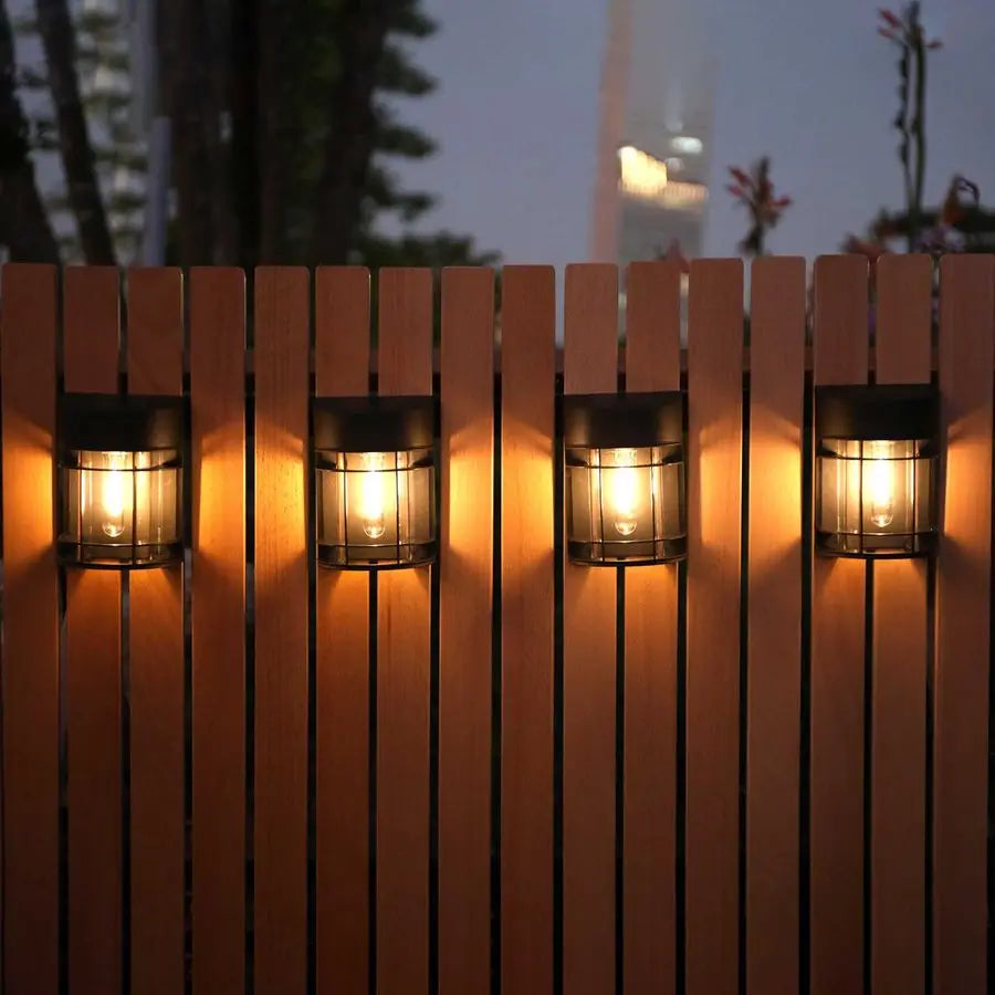 Solar Fence Lights 12 Pack Outdoor Waterproof Garden Deck