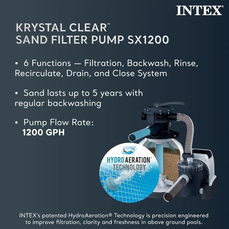 Rectangular Frame Above Ground Pool Set With Pump System