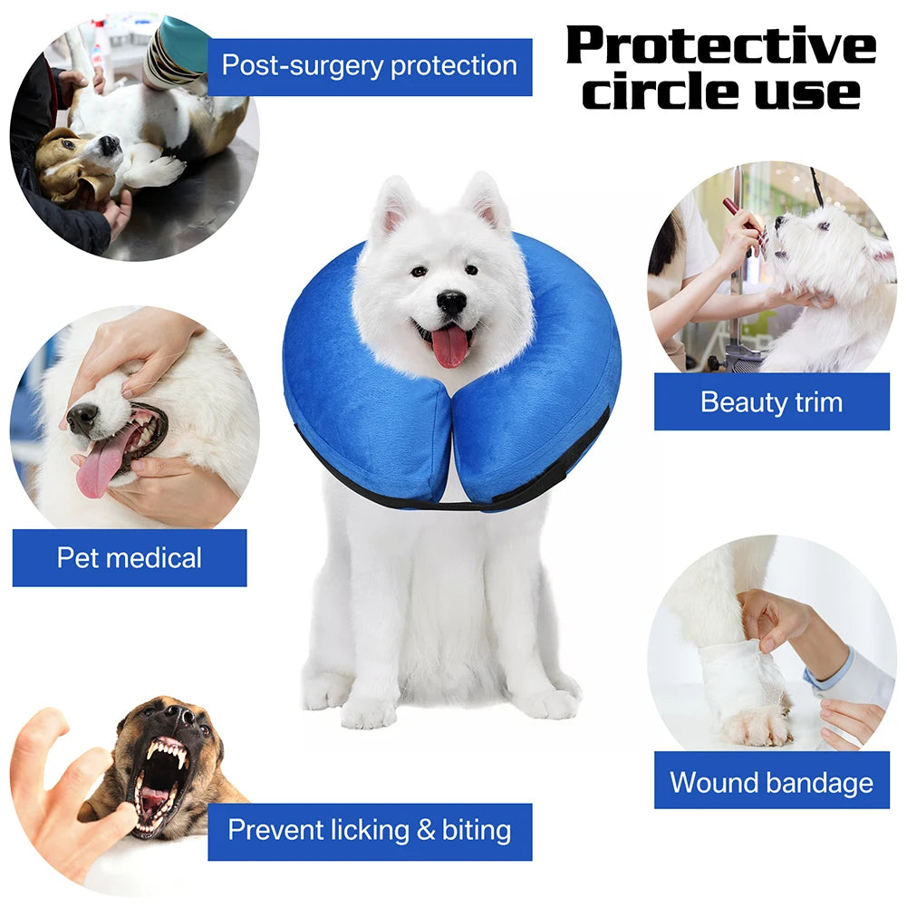Inflatable Pet Recovery Collar For Dogs And Cats Soft Protective