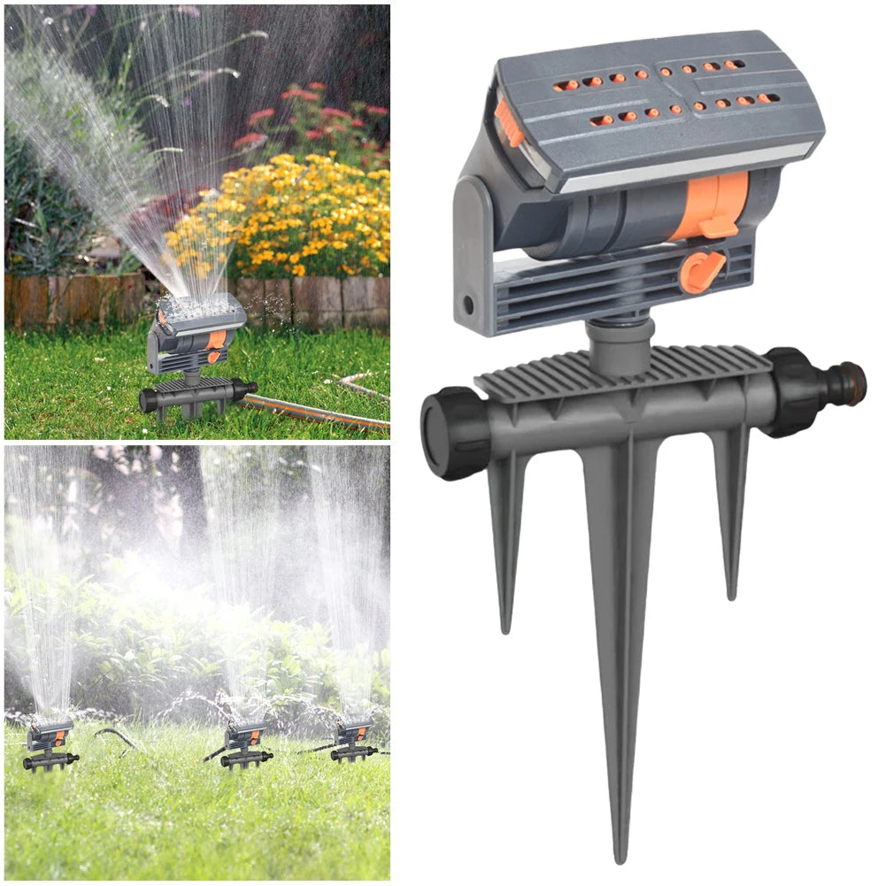 Oscillating Lawn Sprinkler 16 Nozzles Adjustable Flow