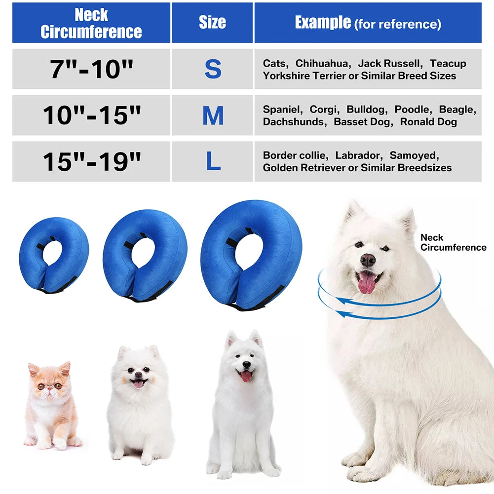 Inflatable Pet Recovery Collar For Dogs And Cats Soft Protective