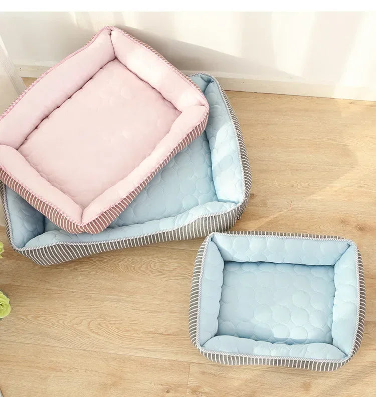 Summer Pet Cooling Nest Ice Silk Deep Sleep Bed For Dogs And Cats