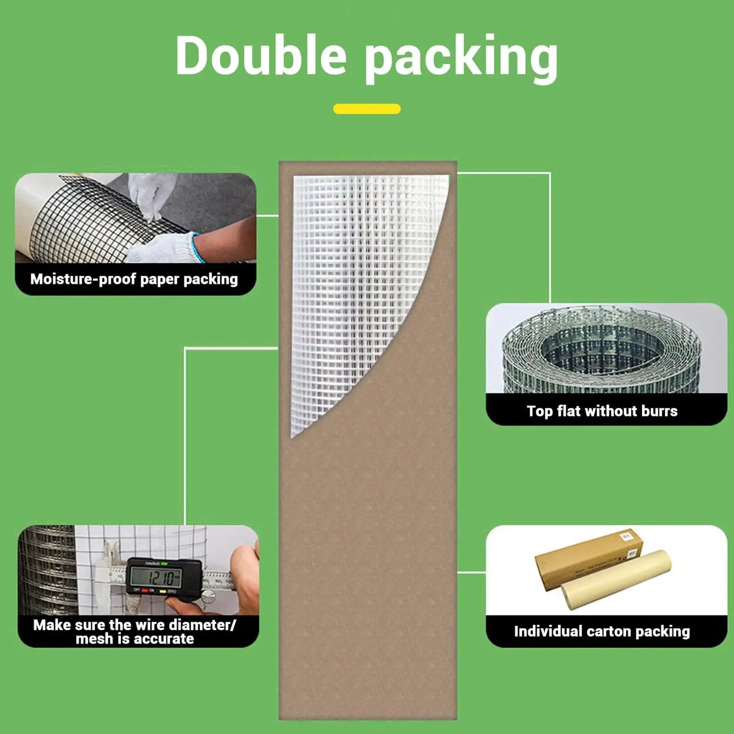 HiMISS Galvanised Chicken Wire Mesh Roll For Garden Fencing