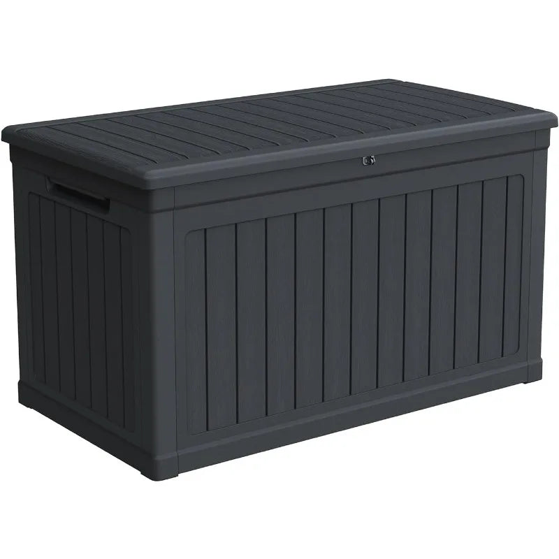 Lockable Resin Deck Box Outdoor Storage Waterproof UV Resistant