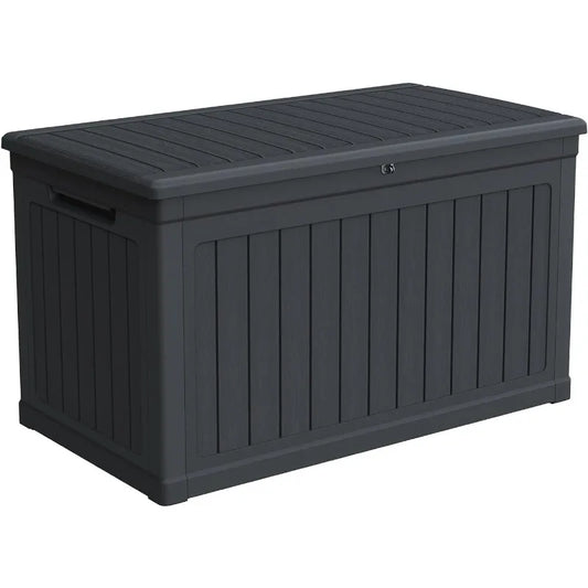 Lockable Resin Deck Box Outdoor Storage Waterproof UV Resistant