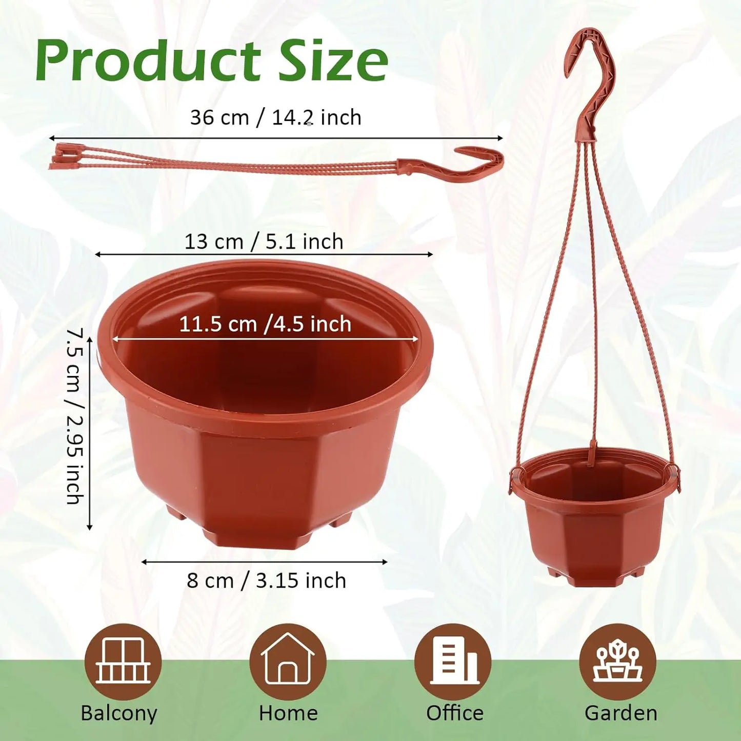 24 Pack Hanging Planter Pots With Hooks For Indoor Outdoor