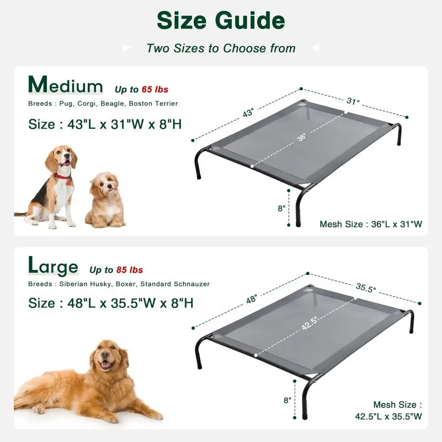 Elevated Cooling Dog Bed for Large Dogs Portable Indoor Outdoor
