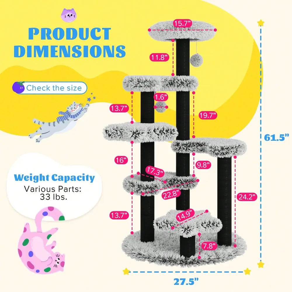 XMSJ Cat Tree Tower Multilevel Activity Center Cozy Perch