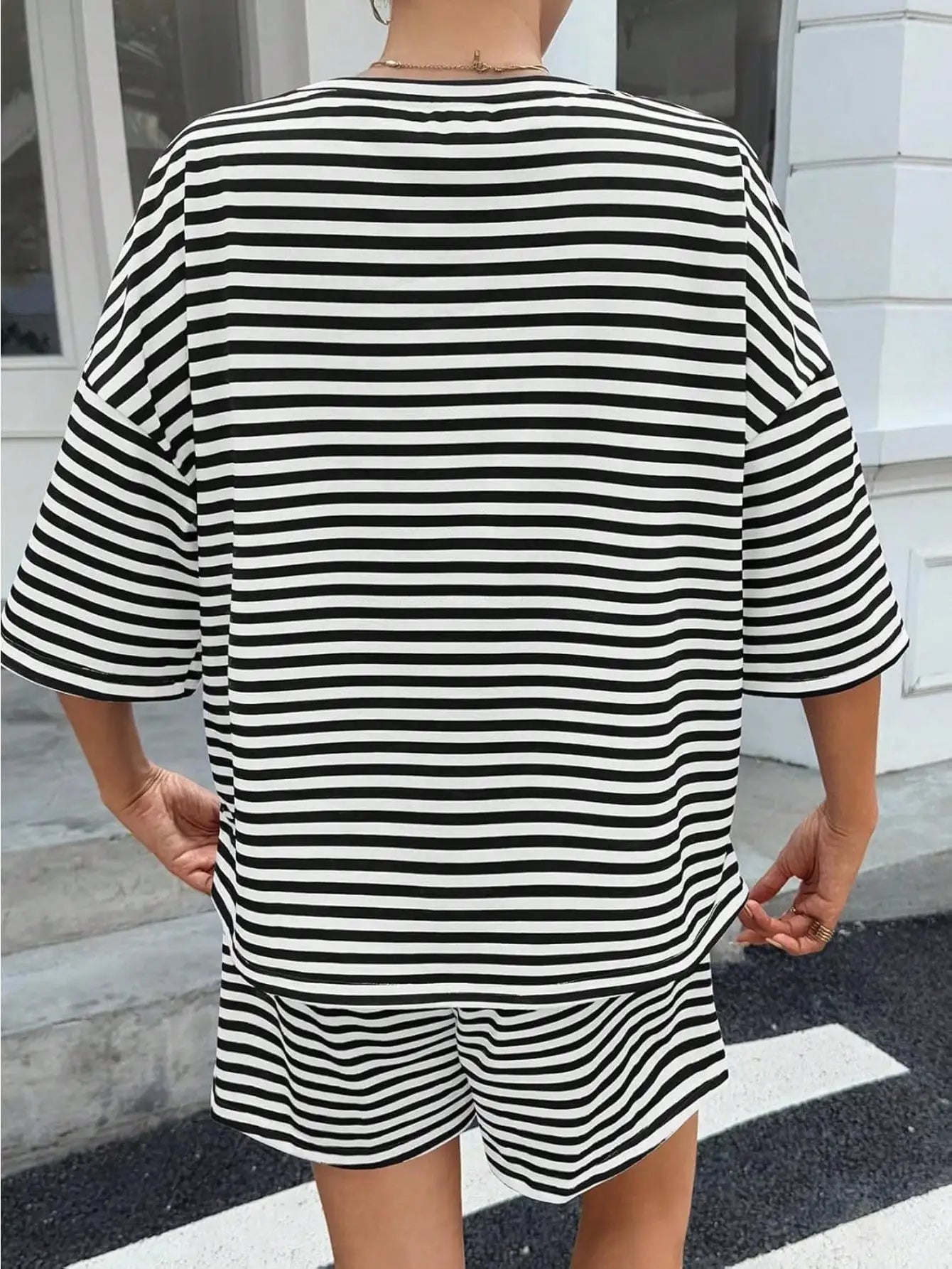Fisoew Womens Striped Athleisure Two Piece Set Sweatsuit