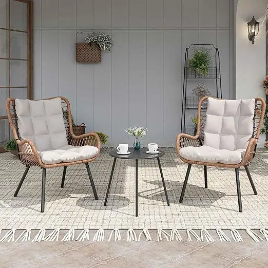 Outdoor Bistro Set With Coffee Table And Cushions For Patio
