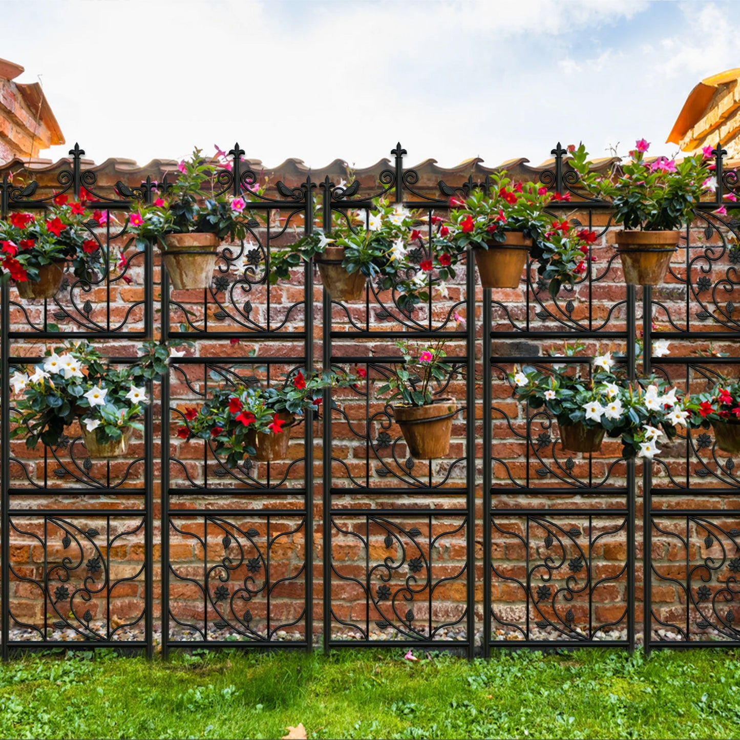 Garden Trellis Decorative Outdoor Metal Fence Panel For Climbing Plants