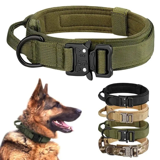 Outdoor Tactical Nylon Dog Collar With Metal Buckle