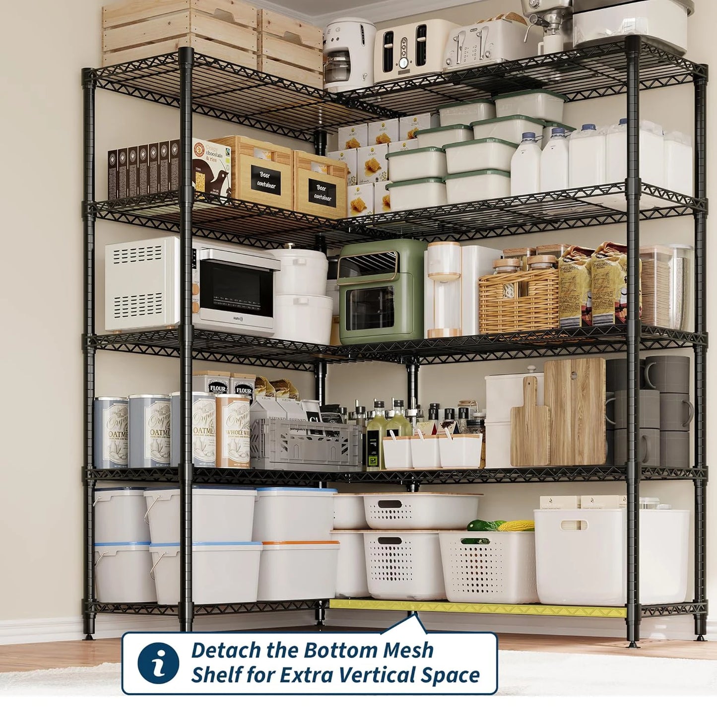 TWISTER.CK Heavy Duty Metal Shelving Unit 4 Tier Pantry